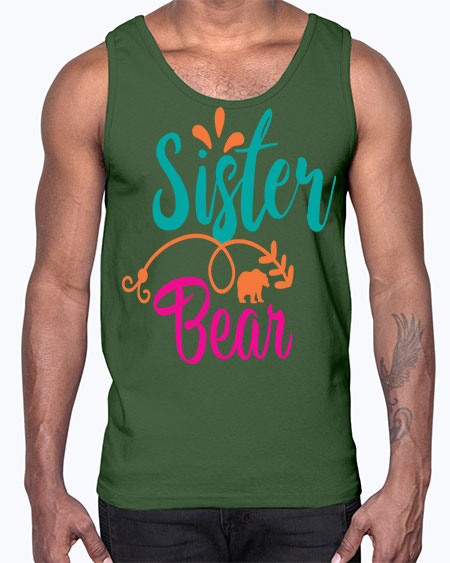 sister bear 255#- bears - animals- Cotton Tank