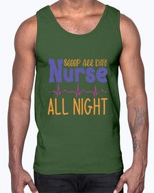 sleep all day nurse all night Style 1395#- nurse- Cotton Tank