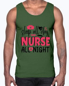 sleep all day nurse all night Style 1396#- nurse- Cotton Tank