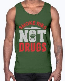 smok ribs not drugs 401#- bbq- Cotton Tank