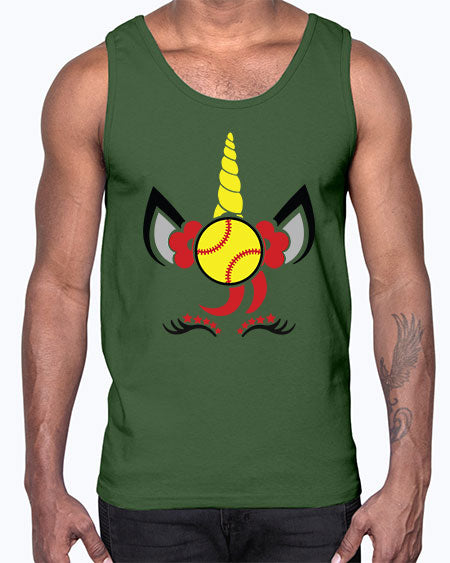 softball unicorn 401#- softball- Cotton Tank