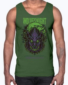 source wolves night 1104#- art pop art- Cotton Tank