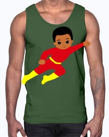 super kid 4#- black boys or men- Cotton Tank
