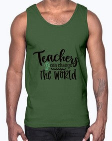 teachers can change the world Style 392#- teacher- Cotton Tank