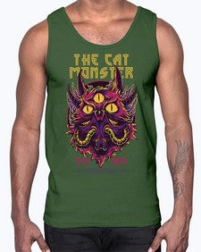 the cat monster gdkkj 1148#- art pop art- Cotton Tank