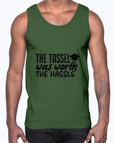 the tassel was worth the hassle 943#- graduation- Cotton Tank