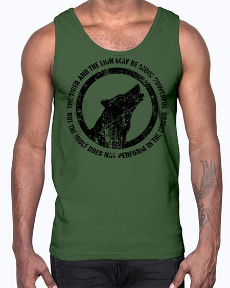 the tiger and the lion may be more powerful- wolf- Cotton Tank