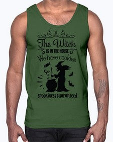 the witch is in the house sign 20#- witch- Cotton Tank