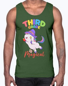 third Grade is Magical Unicorn 962#- third grade- Cotton Tank