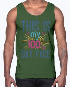 this is my one hundredth day face 984#- one hundred days- Cotton Tank