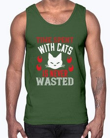 time spend with cat is never wasted Style 120#- cats- Cotton Tank