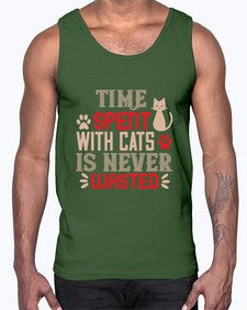 time spend with cat is never wasted Style 121#- cats- Cotton Tank