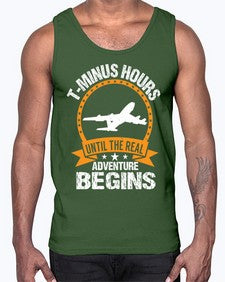 tminus hours until the adventure begins  45#- airplane- Cotton Tank