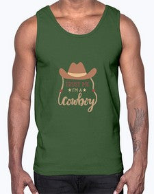 trust me im a cowboy 1191#- western- Cotton Tank