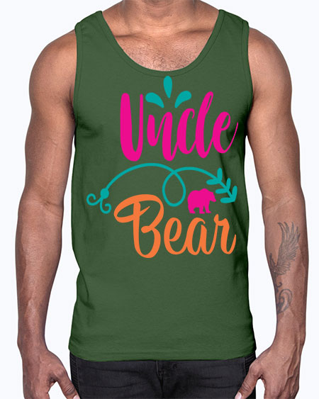 uncle bear 283#- bears - animals- Cotton Tank