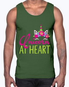 unicorn at heart 444#- unicorn- Cotton Tank