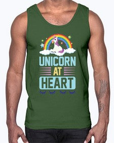 unicorn at heart 448#- unicorn- Cotton Tank