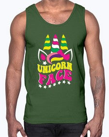 unicorn face 459#- unicorn- Cotton Tank