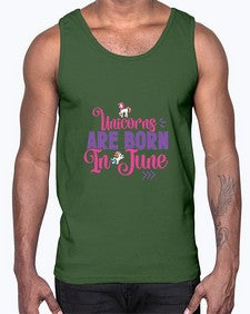 unicorns are born in june 524#- unicorn- Cotton Tank