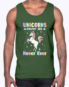 unicorns never die never ever 539#- unicorn- Cotton Tank