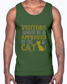 visitors must beapprovedby the cat Style 122#- cats- Cotton Tank