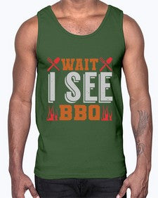 wait i see bbq 457#- bbq- Cotton Tank