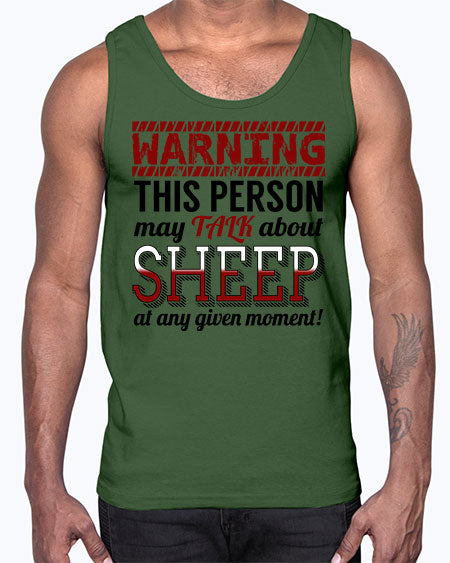 warning this person may talk about- sheep- Cotton Tank