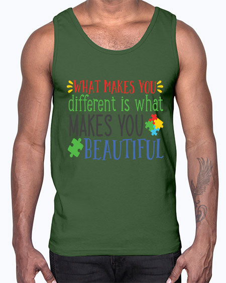 what makes you different is what makes you beautiful Style 3#- autism- Cotton Tank