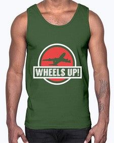 wheels up  50#- airplane- Cotton Tank