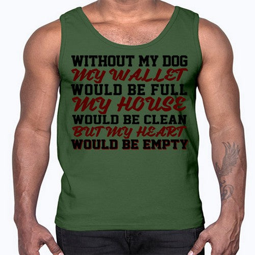 without my dog my wallet would be full- dogs- Cotton Tank