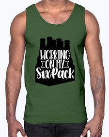 working on my six pack 1789#- beer- Cotton Tank