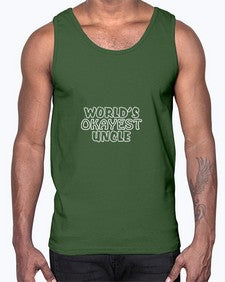 world is okayest uncle 697#- uncle- Cotton Tank