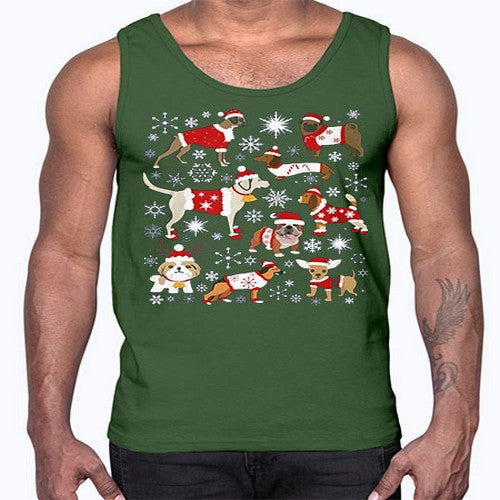 x mas dogs shirt 248#- dogs- Cotton Tank