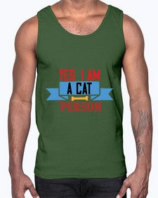 yes i am acat person Style 123#- cats- Cotton Tank