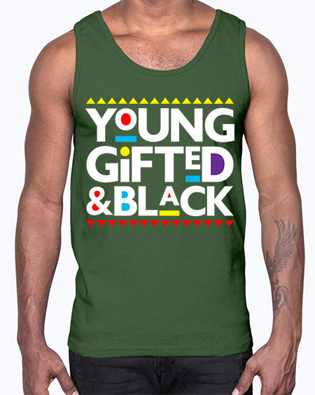 young gifted and black 2#- black words and phrases- Cotton Tank