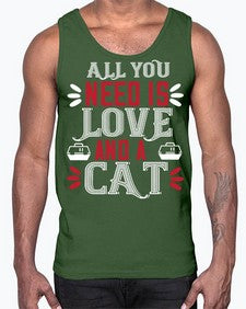 all you need is love Style 27#- cats- Cotton Tank