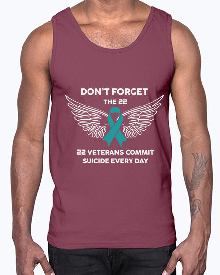 22 Veterans Dont forget the 28#- PTSD- Cotton Tank