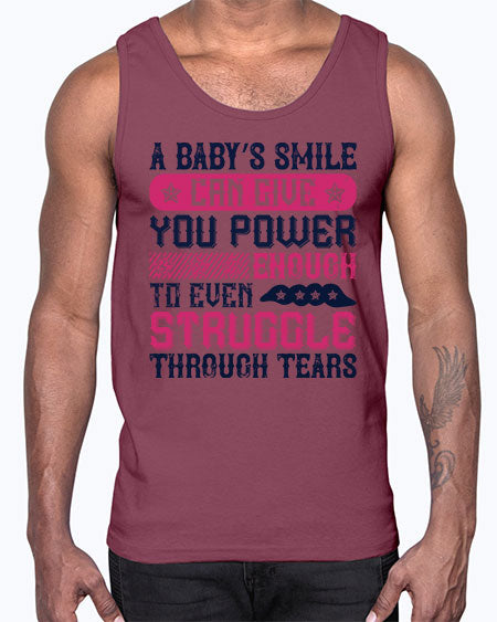 A baby’s smile can give you power… enough to even struggle through tears Style 264#- baby- Cotton Tank