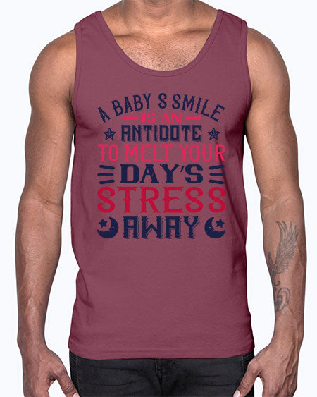 A baby’s smile is an antidote to melt your day’s stress away Style 265#- baby- Cotton Tank
