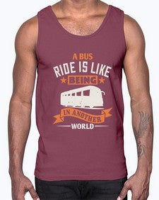 A bus ride is like being in another world 1#- bus- Cotton Tank
