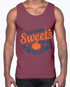 A life without sweets is not much worth living Style 50#- diabetes- Cotton Tank