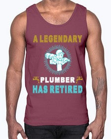 ALegendaryPlumberHasRetiredTshirt565#- plumber- Cotton Tank