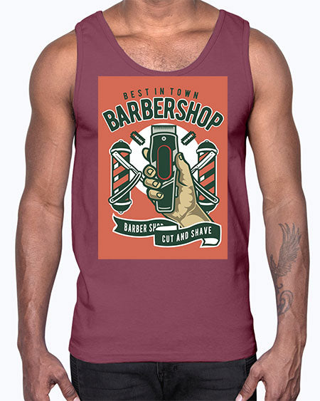 Barbershop590#- barber- Cotton Tank
