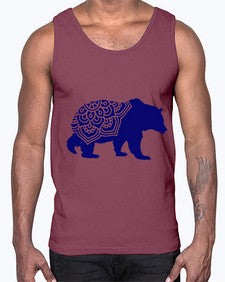BearMandala 253#- mandala- Cotton Tank