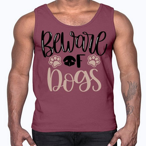Beware Of Dogs Style 33#- dogs- Cotton Tank