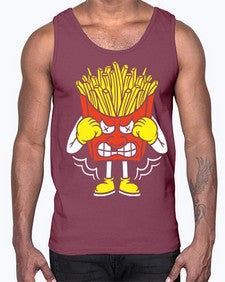Boxing fries 24#- cartoon food- Cotton Tank