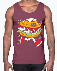 Burger 1#- cartoon food- Cotton Tank
