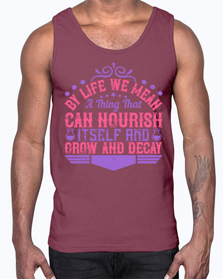 By life we mean a thing that can nourish itself and grow and decay 308#- general science- Cotton Tank