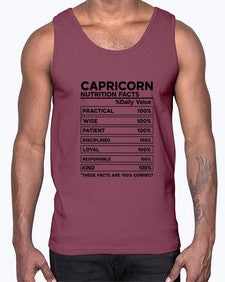 Capricorn Nutrition Facts 185#- capricorn- Cotton Tank