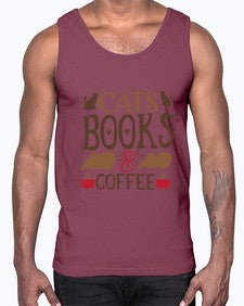 Cats Books Coffee Style 9#- cats- Cotton Tank